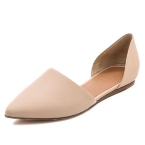 VINCE Nina D’Orsay Natural Nude Tan Pointed Toe Leather Flats  / Size 7  EUR 37.